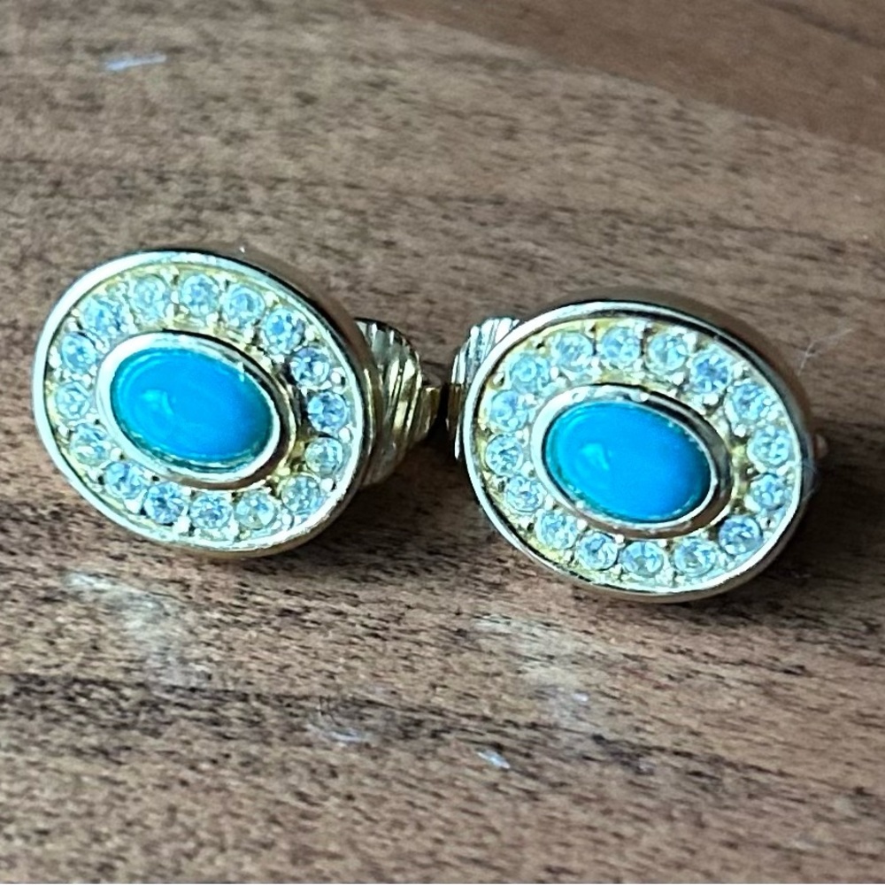 Christian Dior Crystal and Turquoise Earrings